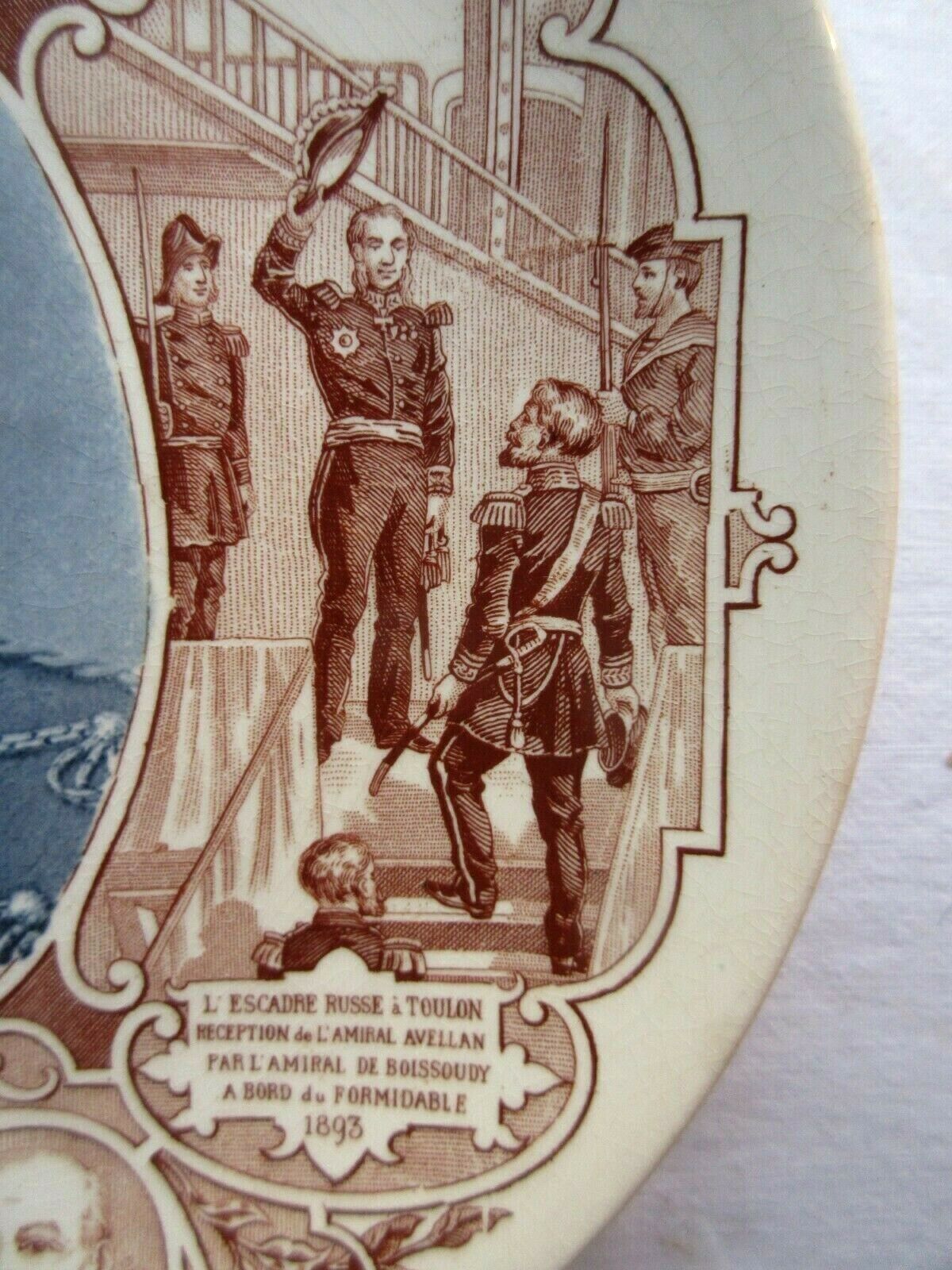 Plate Sarreguemines model Nicholas II Tsar of Russia