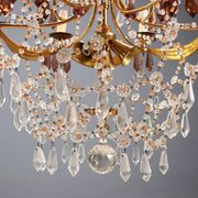 Antique bronze and crystal chandelier with 12 lights, Italy, 20th century.