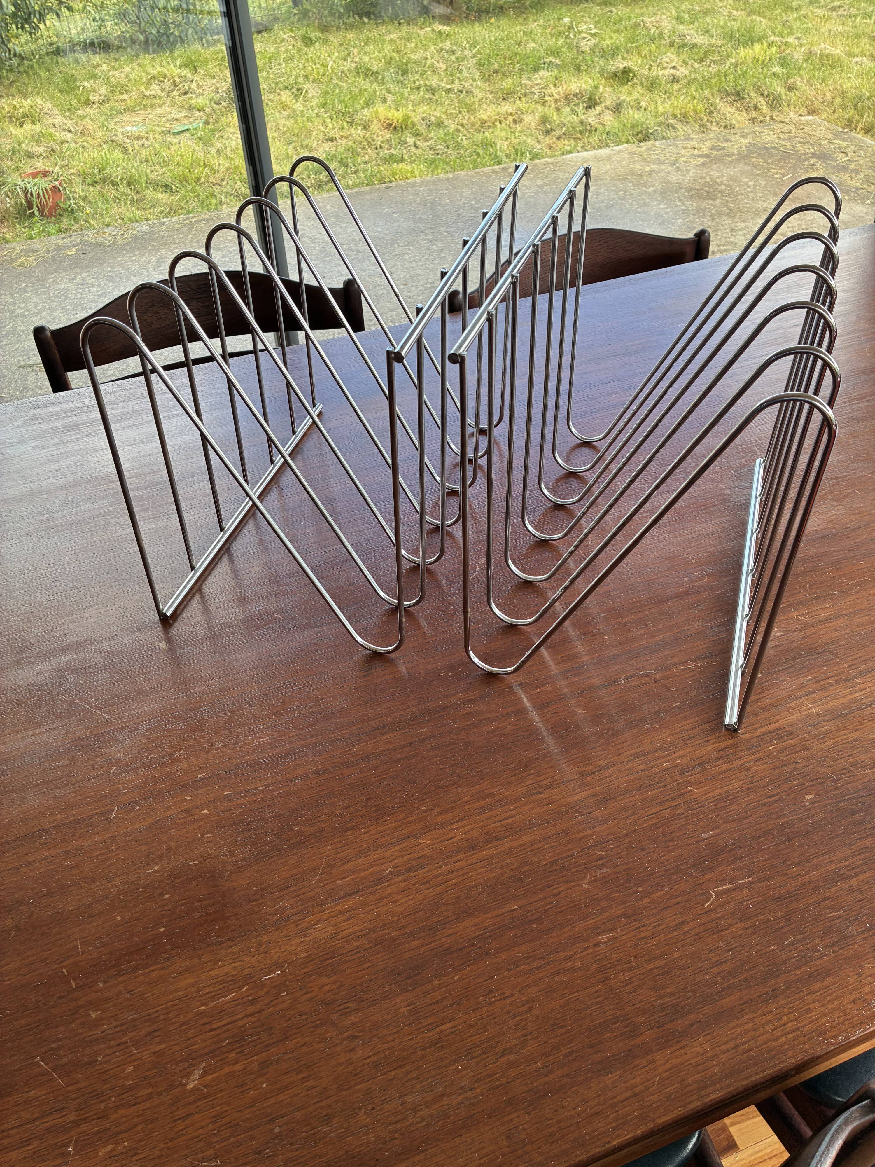 Pair of magazine or vinyl racks Z François Arnal