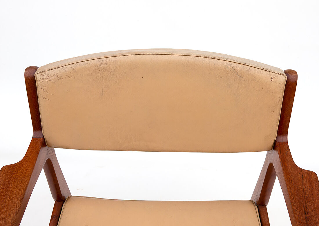 Danish Modern Teak & Leather Armchair by Erik Buck for Ørum Møbelfabrik