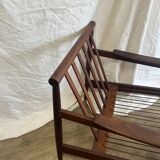 Fauteuils scandinave en teck massif avec ottoman 1960