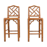Paire de chaises pour enfants en faux bambou années 1960