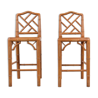 Pair of faux bamboo children chairs, 1960s