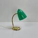 Lampe vintage verte et laiton, 1950