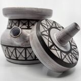Geometric patterned soup tureens in enamelled stoneware by Emile Masson, Vallauris, 1960