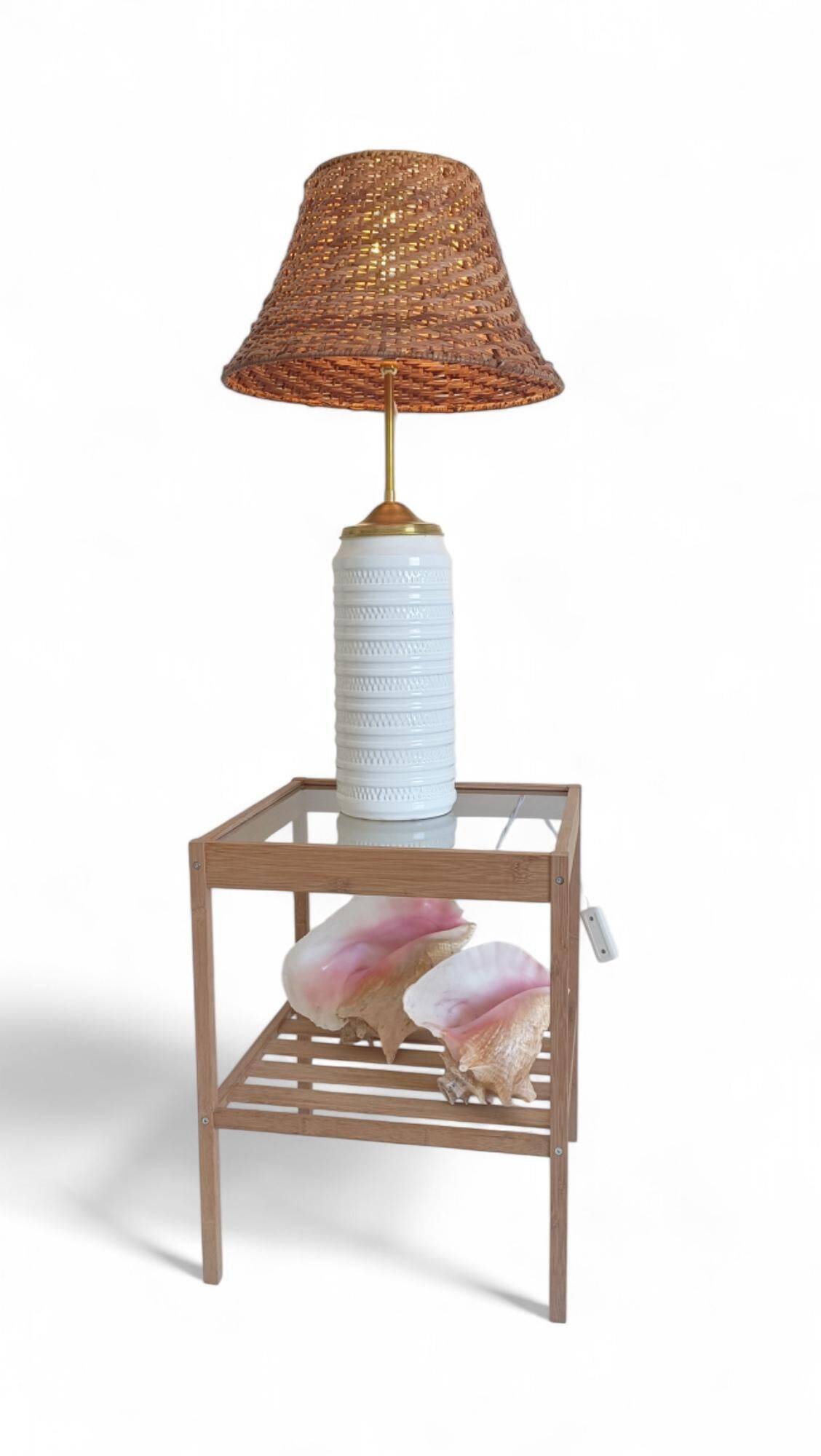 Midcentury Ceramic and Brass Table Lamp by Carstens Tönnieshof, 1960s