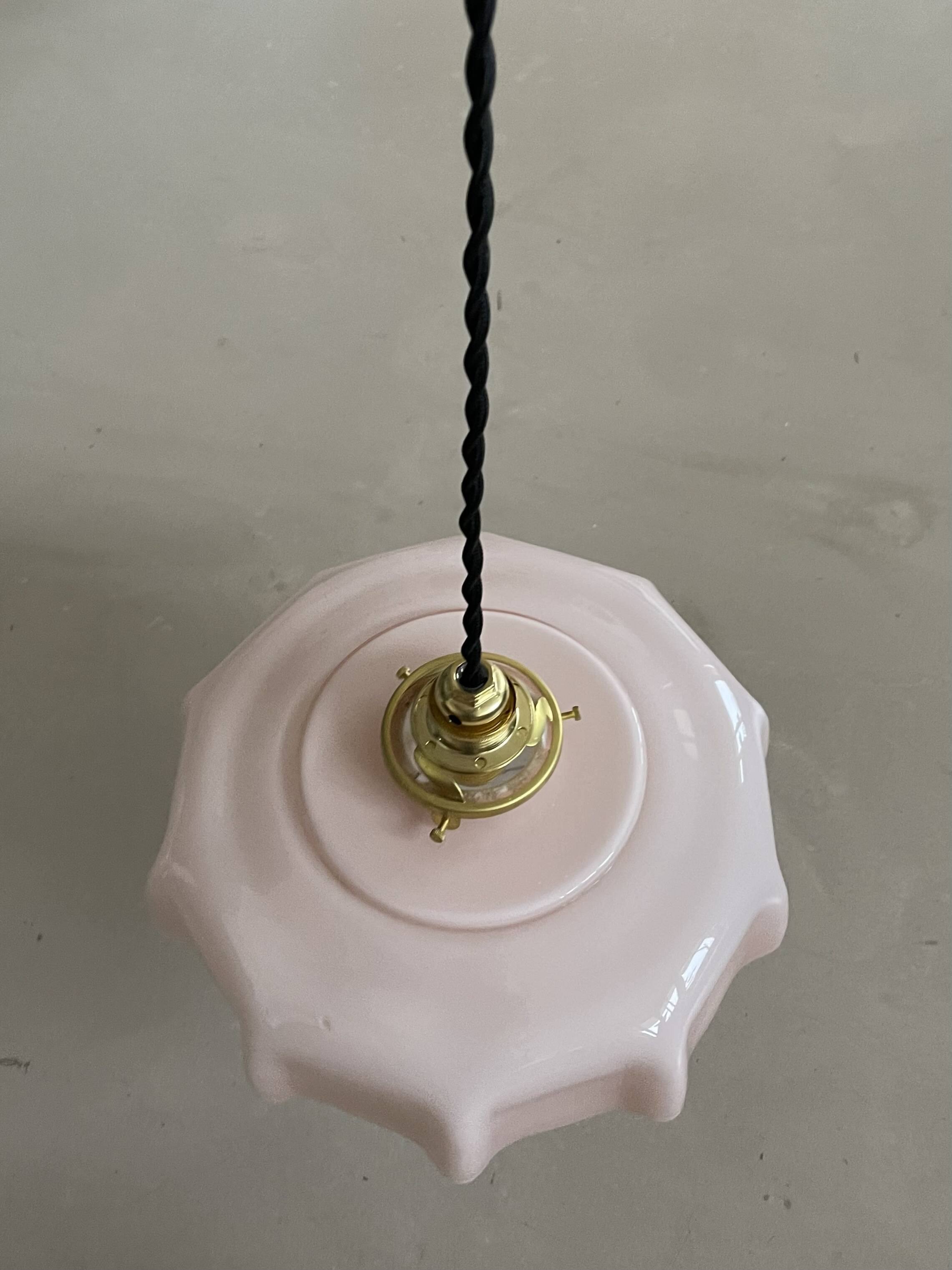 Old pink opaline pendant light