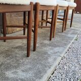 Series of 4 design Scandinavian teak chairs