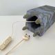 Vintage 1970s table lamp in cement & stones