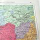 Carte vintage Asie occidentale 43x43cm de 1950