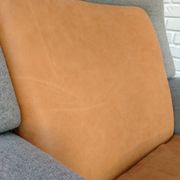 Danish designed armchair 70's, wool, nubuck leather, completely renovated
