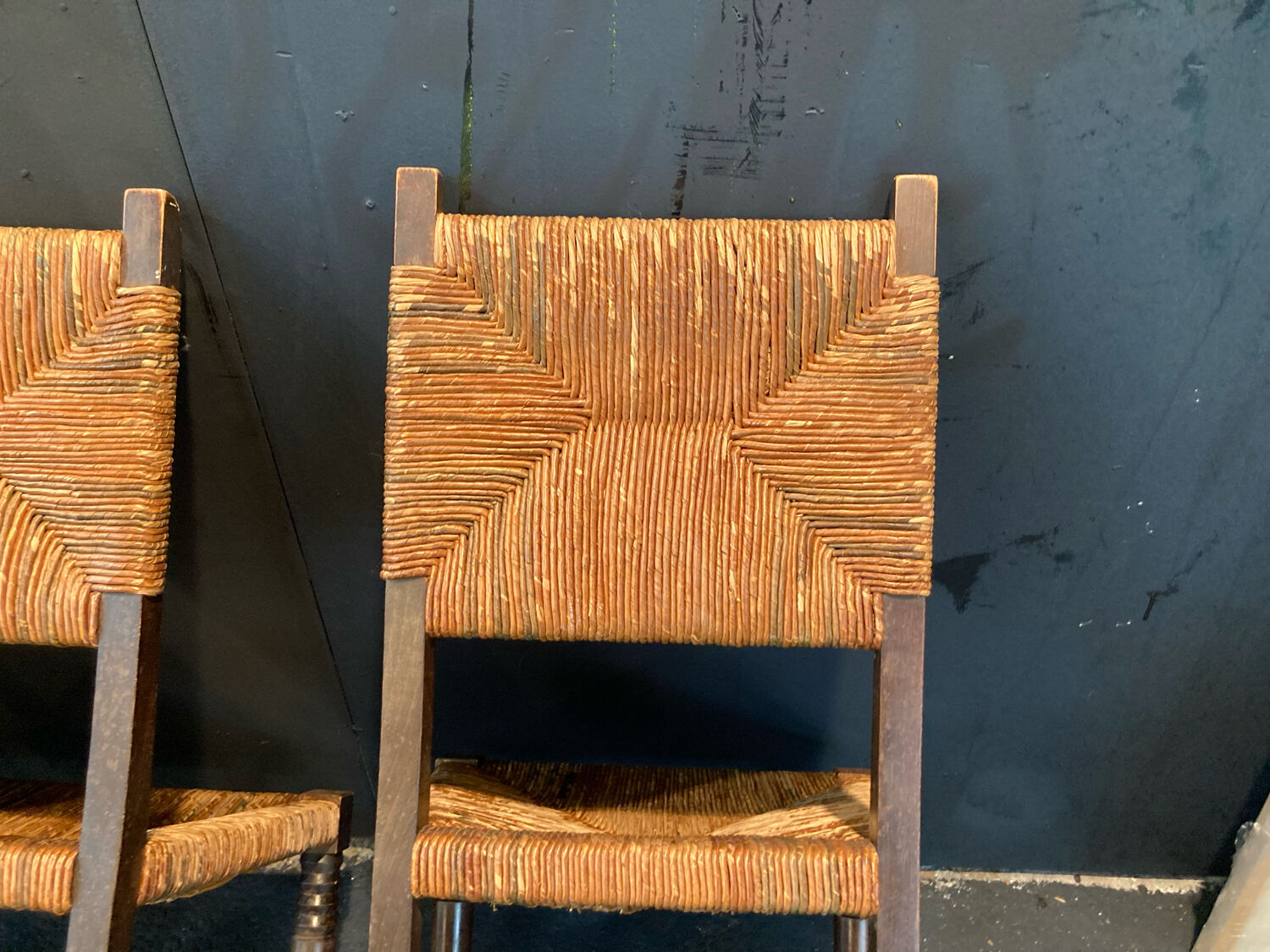 Four straw chairs