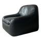Italian black leather lounge chair