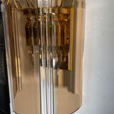 Pair of Italian smoked glass wall lights 1970