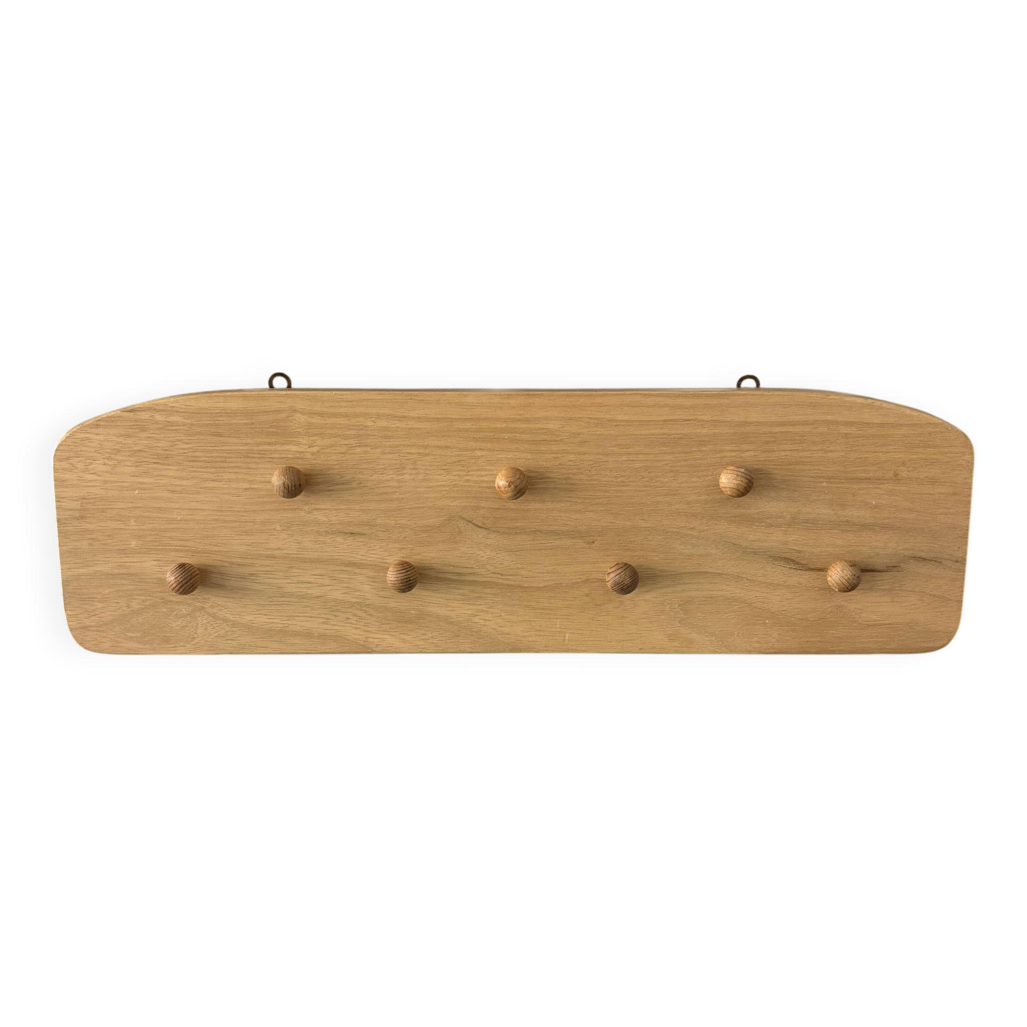 Vintage Solid Wood Wall-Mounted Coat Rack – 7 Pegs