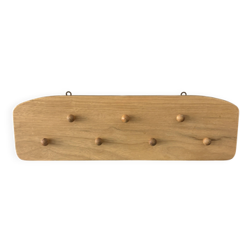 Vintage Solid Wood Wall-Mounted Coat Rack – 7 Pegs