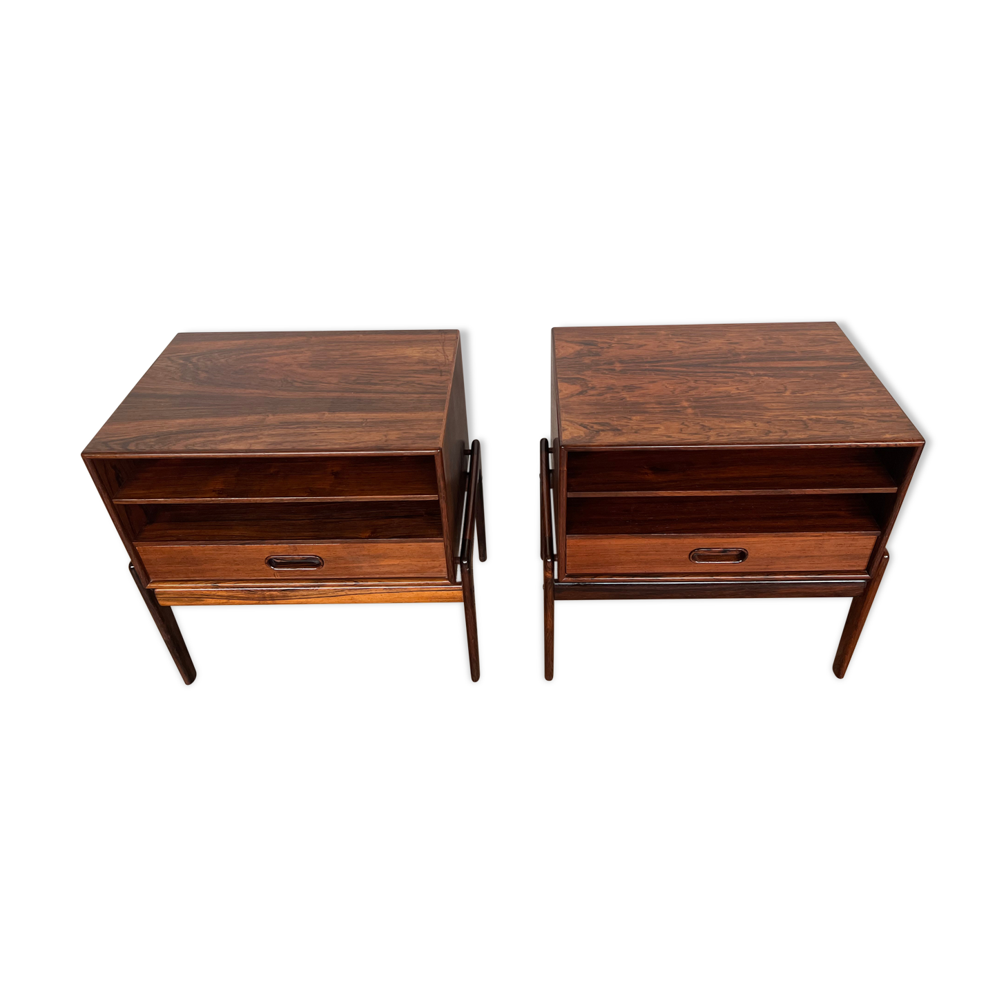 Pair of Scandinavian bedside tables Arne Vodder design danish 1960