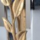 Maison Charles table lamp in chrome and gilt bronze with rose, France, 1970s