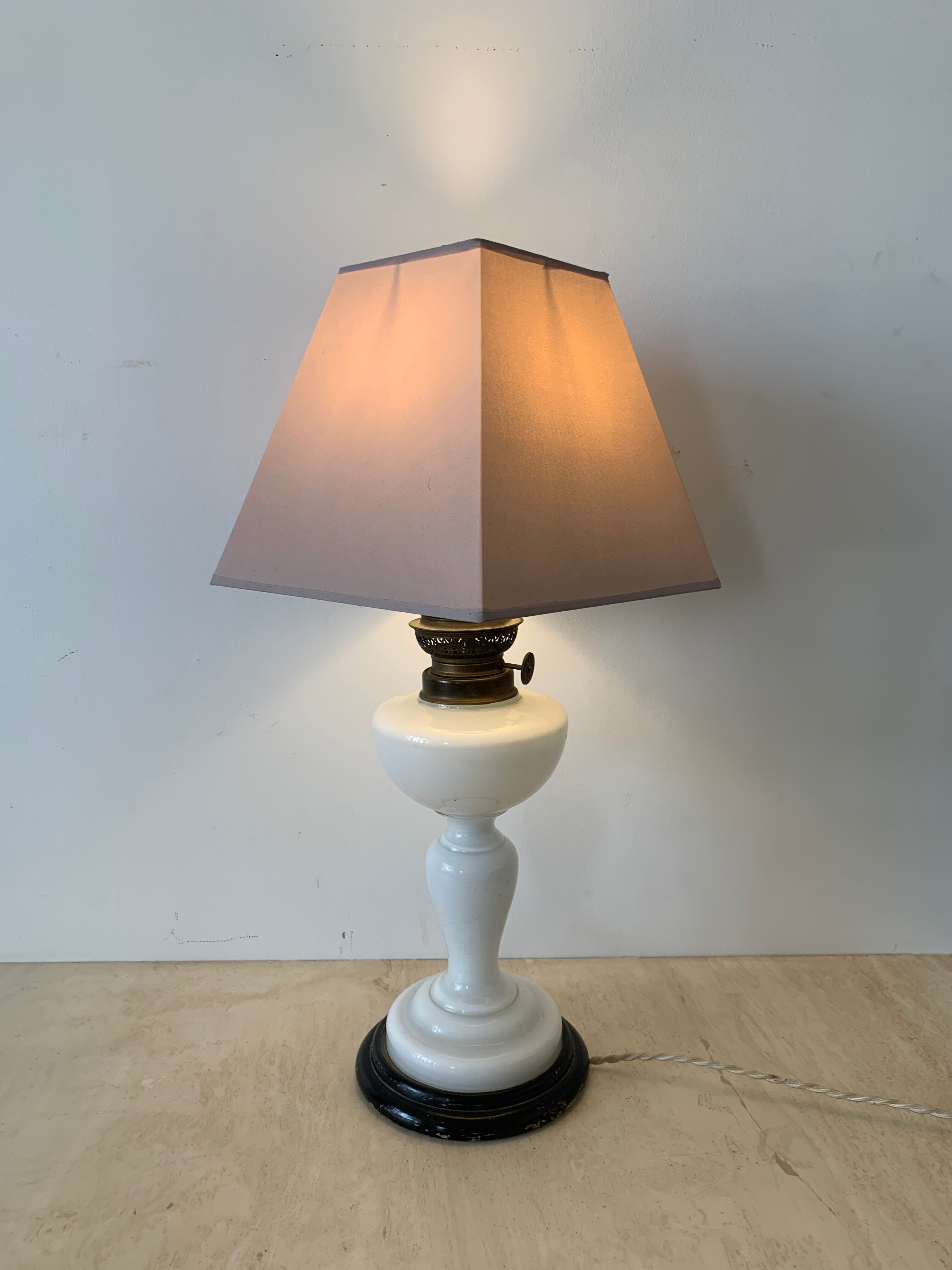 Antique opaline table lamp