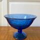 Bluish glass fruit bowl