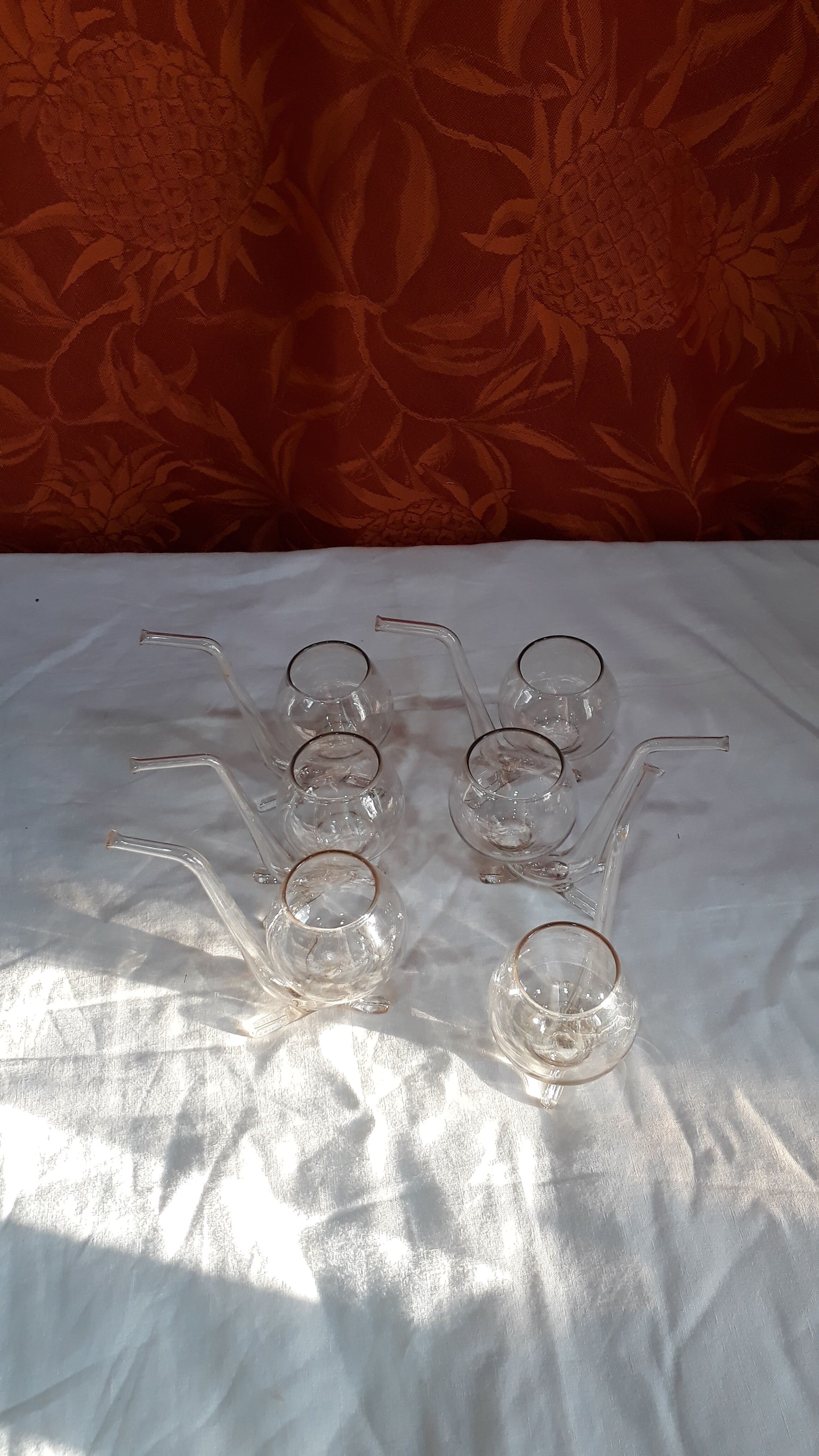 6 Digestive glasses: Tasting pipe with Cognac or Armagnac - 70s