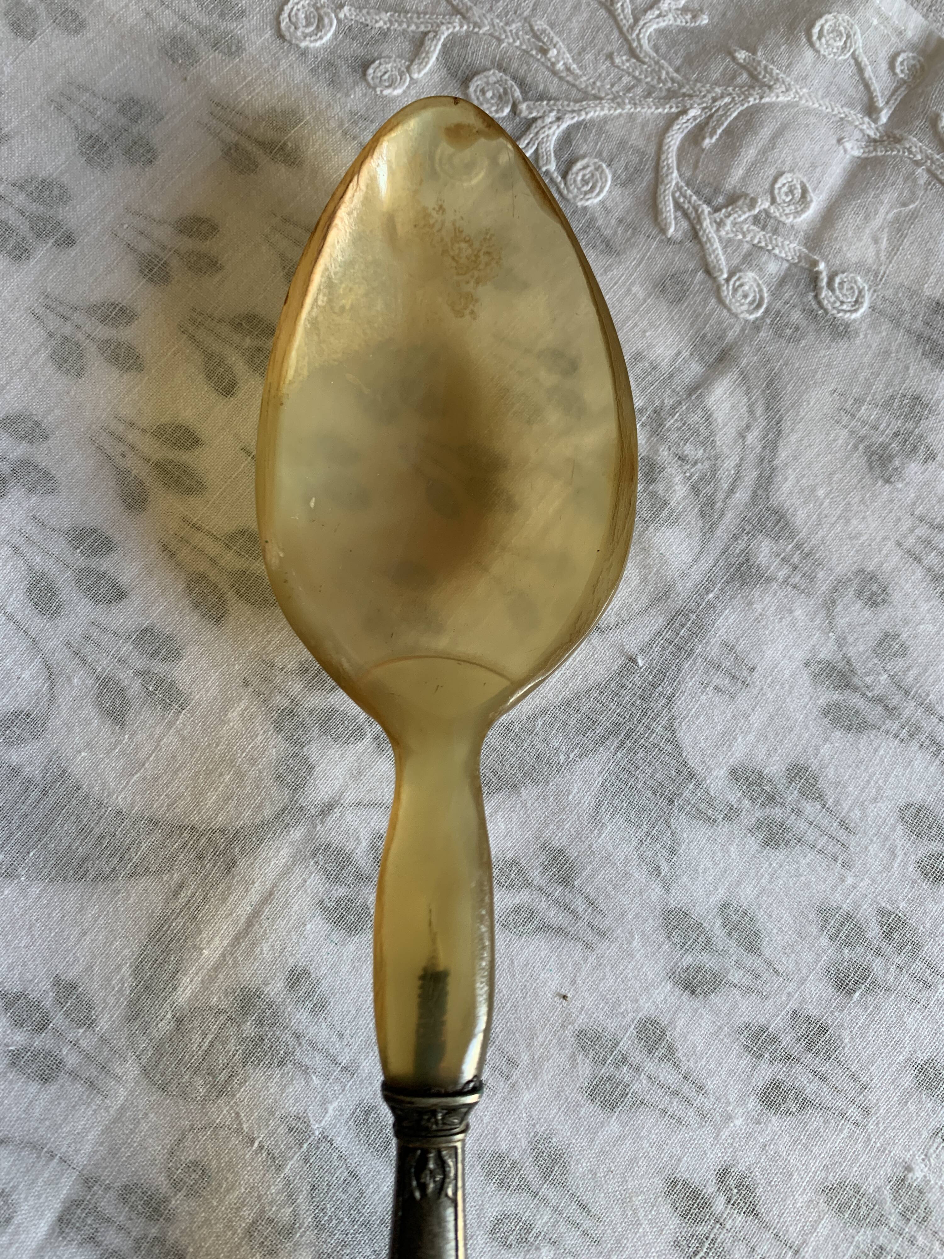 Anciens Couverts à Salade En Corne 24 Cm - Vintage, Service De Table