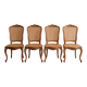 Set of 4 Regency chairs in caned cherry wood.