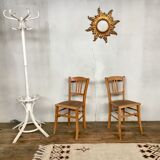 Pair of chairs lutherma troquet bistro brasserie bohème vintage 1950 old bentwood old french