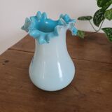 19th century blue opaline vase