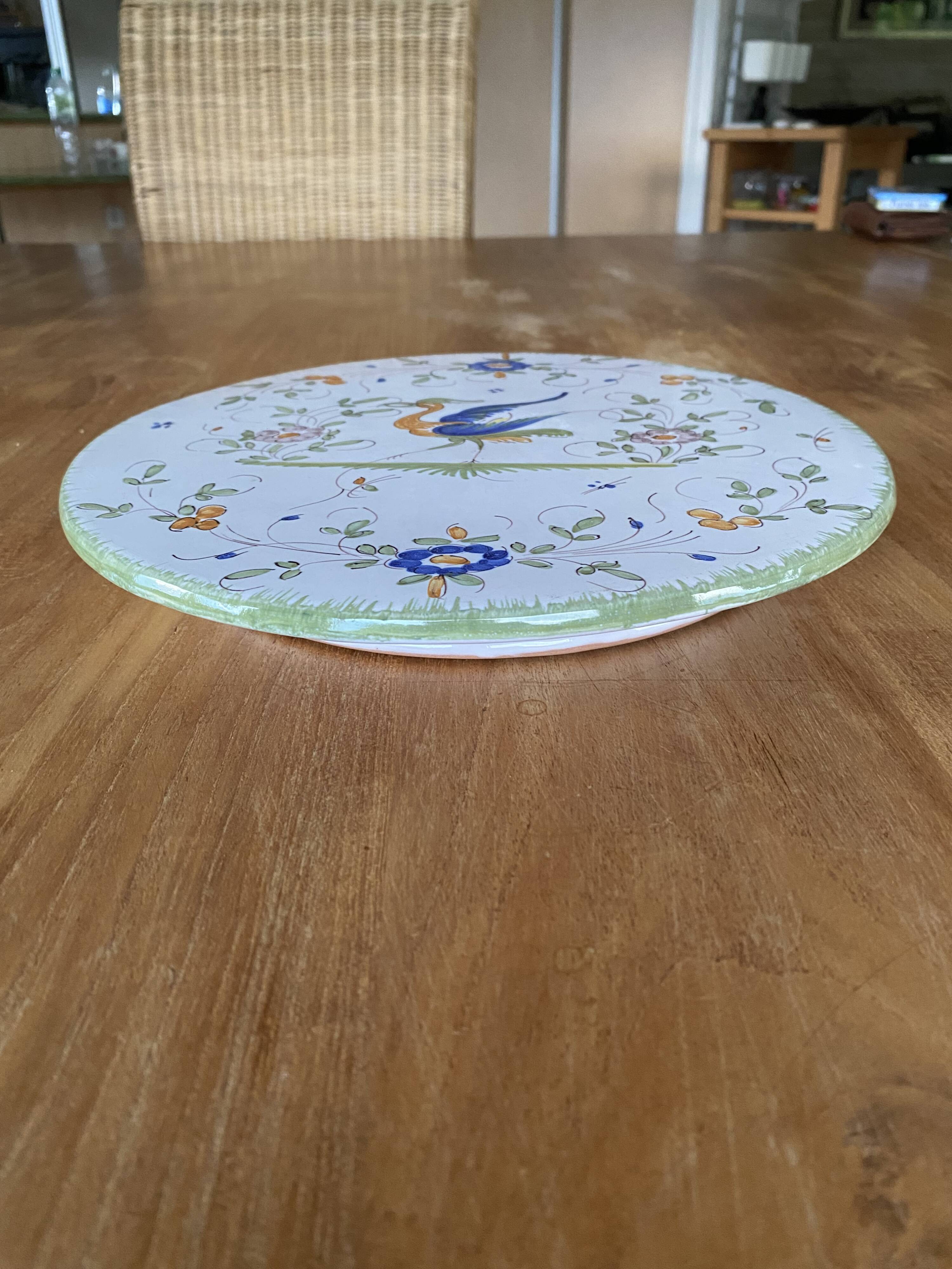 Decorative tray in Moustiers earthenware