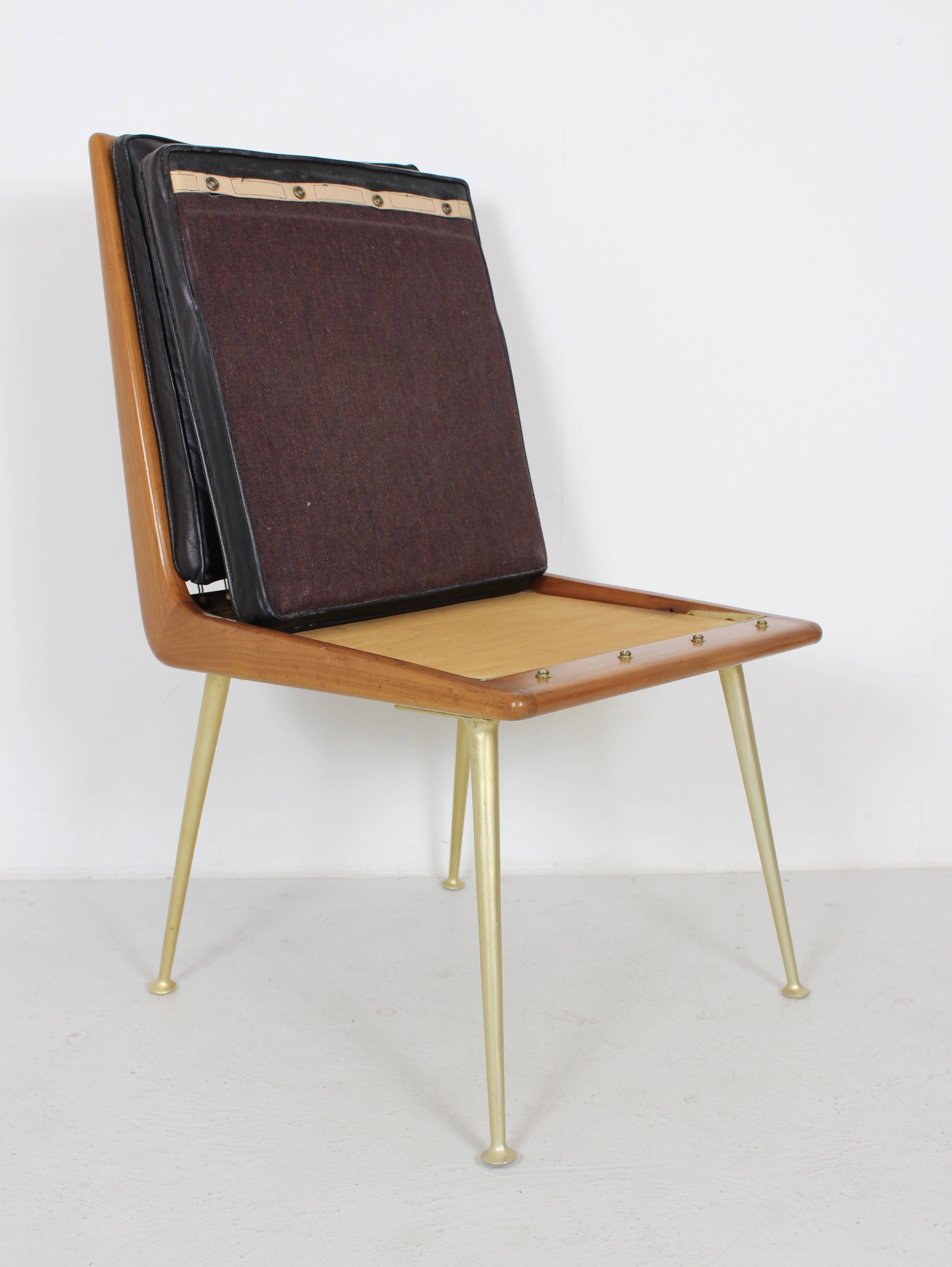 Pair of Boomerang Easy Chair by Hans Mitzlaff for Eugen Schmidt in Leather