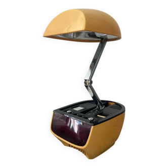 Timco articulated desk lamp with alarm clock from the 1970s.