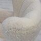 1960s, Danish design, reupholstered highback armchair, genuine sheepskin.