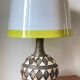 Vintage handcrafted lamp, pottery and silver-plated metal