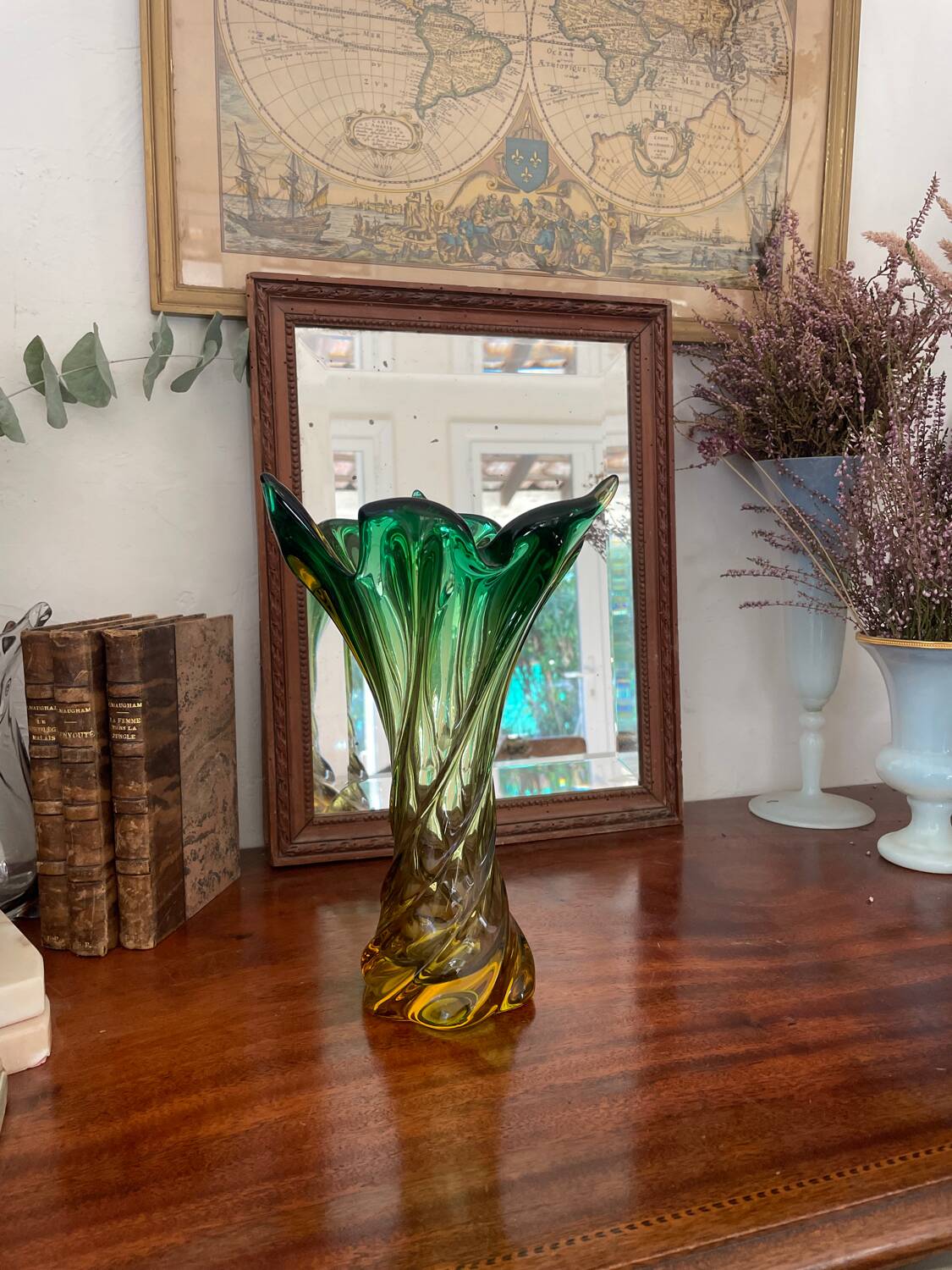 Old two-tone Murano glass vase 1960