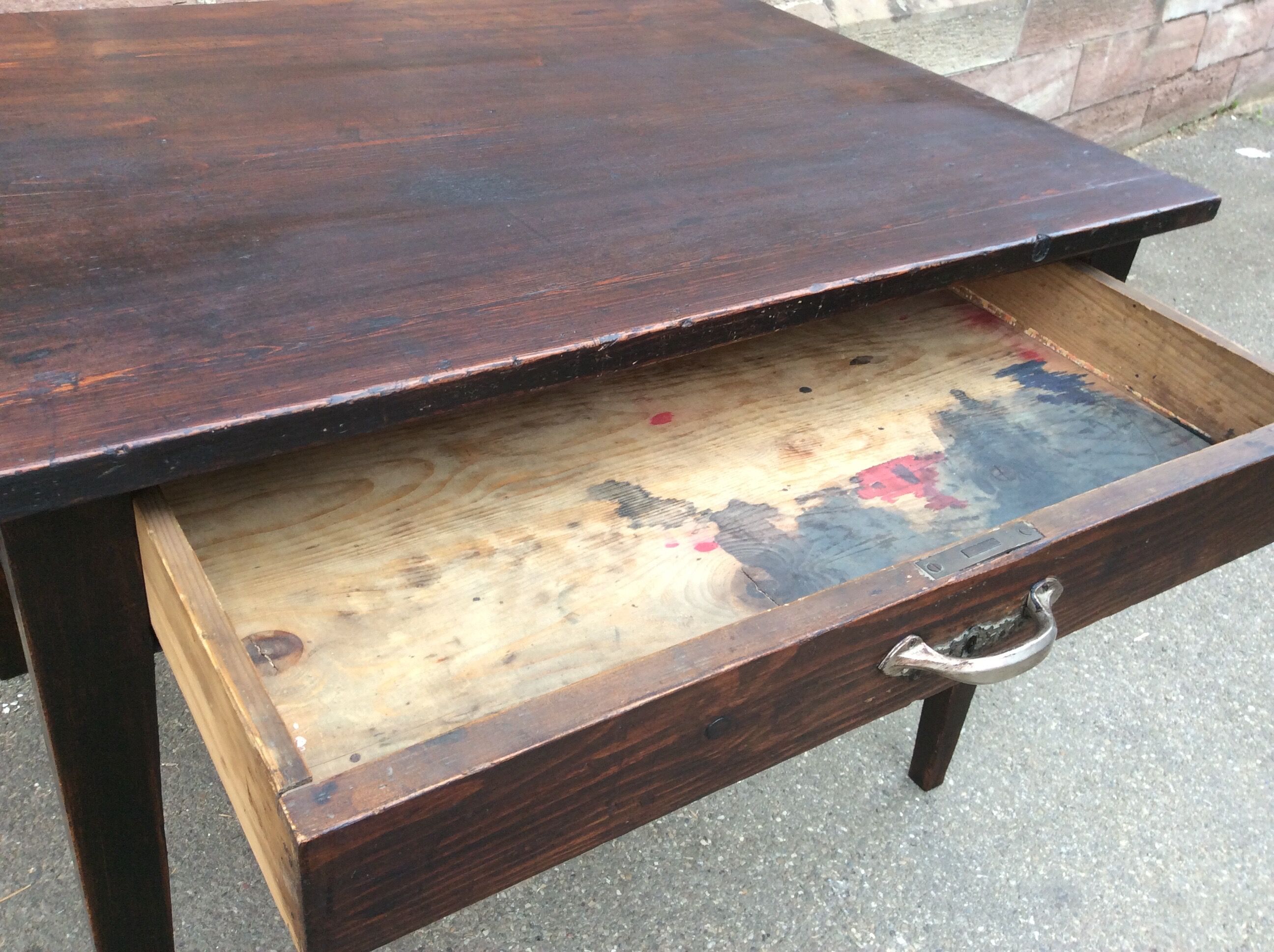 small vintage farm table 1900
