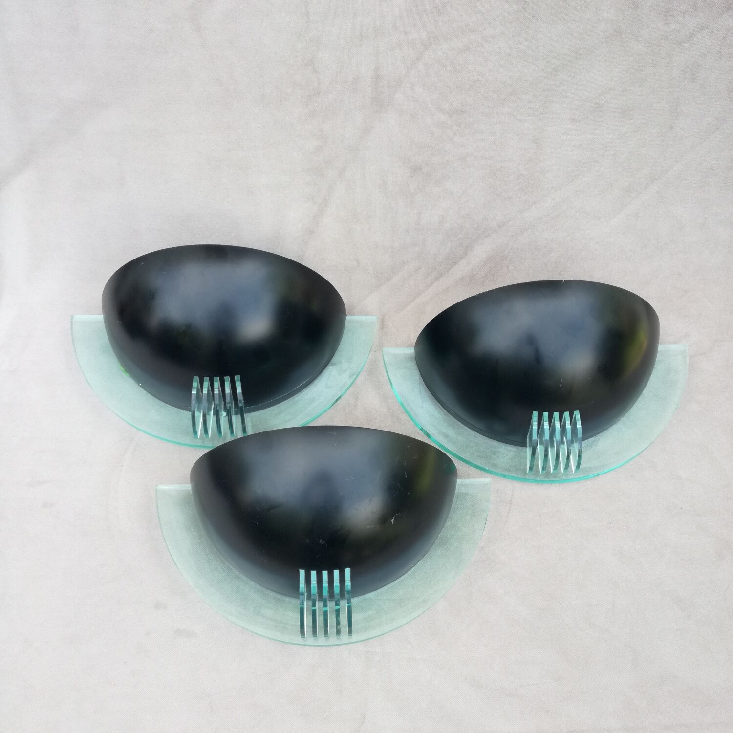 Postmodern wall lamps in half moon, 1990, set of 2