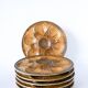 Set of 6 stoneware oyster plates, Brown & Brown, 1970