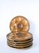 Set of 6 stoneware oyster plates, Brown & Brown, 1970