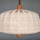 Scandinavian modern adjustable teak & wool pendant lamp from Domus, 1960s