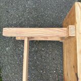 2 renovated farmhouse benches made of solid pine from the 20th century, 160cm.