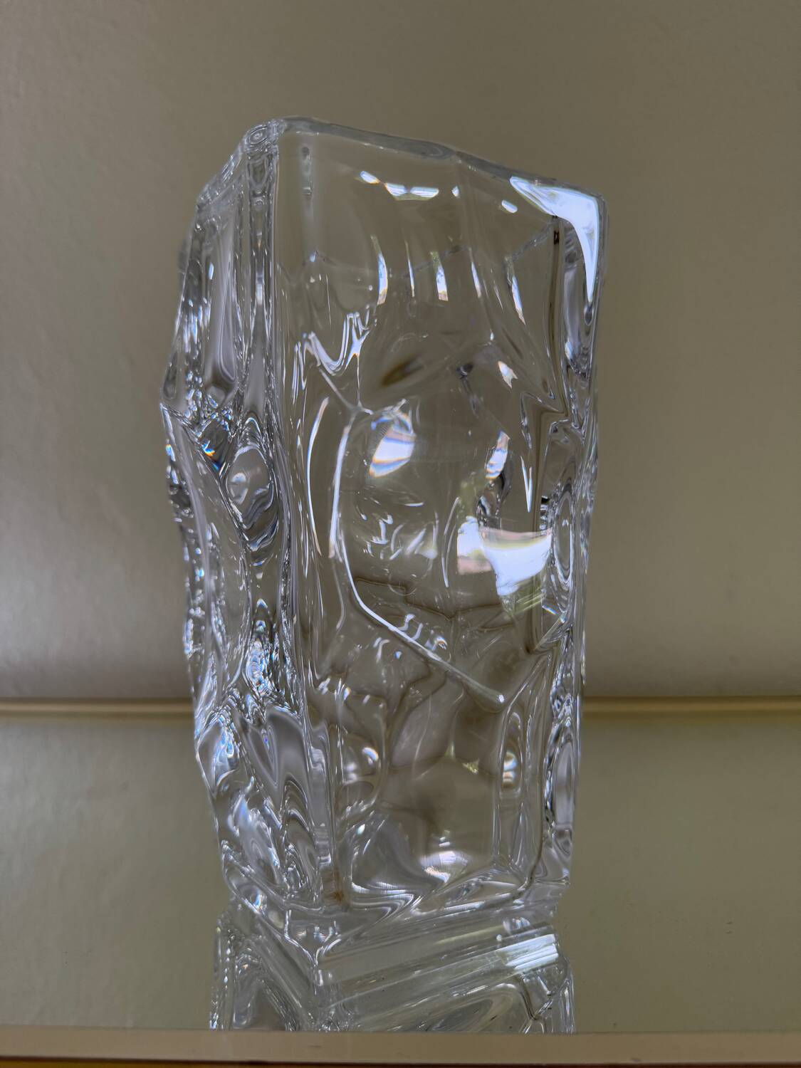 Solid Sèvres crystal vase from the 1950s
