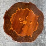 Marquetry pedestal table