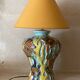 Ceramic lamp signed Claude Pruffert – Vallauris, marine decor in relief