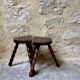 Turned wooden tripod stool x2