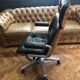 Office chair 1970 Stoll /Giroflex in black leather by Karl Ditter