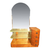 Art Deco dressing table in light wood and glass slabs