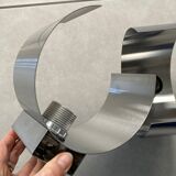Pair of Space Age brushed metal wall lights