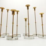 Set of 8 Scandinavian candlesticks Gunnar Ander for Ystad Metall 1960