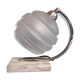 Art deco lamp white marble base, satin frosted glass tulip